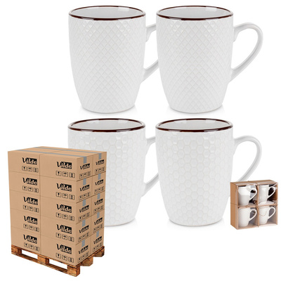 Kubki ceramiczne białe 400 ml 4 szt. (paleta 320 szt.)