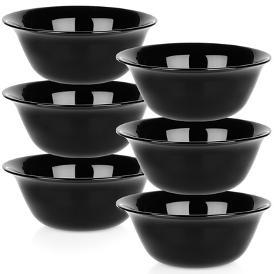 Bowls Glass Black 300 ml 6 pcs