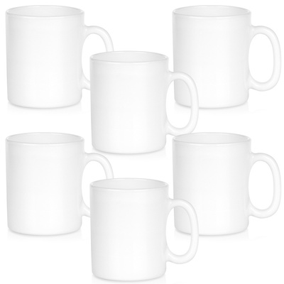 Kubki szklane białe 300 ml 6 szt.