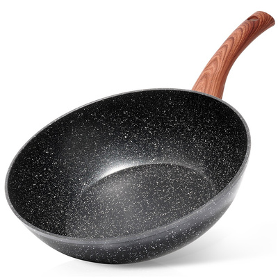 Wok Pan Granite BLACK&WOOD 28 cm