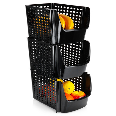 Vegetable Storage Container Black 29x21x16 cm