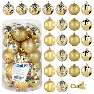 Christmas Baubles Unbreakable Golden 6 cm 25 pcs