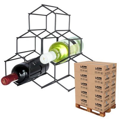 Wine Rack Metal Black 6 Bottles 29.5x28.5 cm (pallet of 144 pcs)