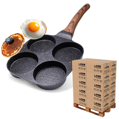 Egg Pan Granite 4 Holes BLACK&WOOD 19x19 cm (pallet of 600 pcs)