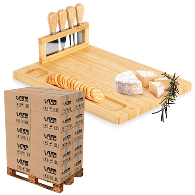 Cheese Board with Knives Bamboo 5 pcs (pallet of 200 pcs)