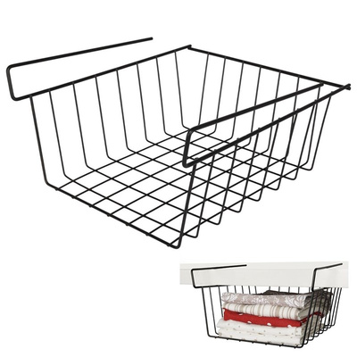 Under Shelf Storage Basket Metal Black 27,5x25x14 cm