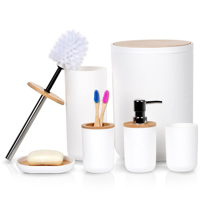 Bathroom Accessory Set White 6 pcs