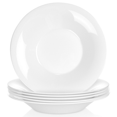 Soup Bowls Glass White 21.5 cm, 400 ml 6 pcs
