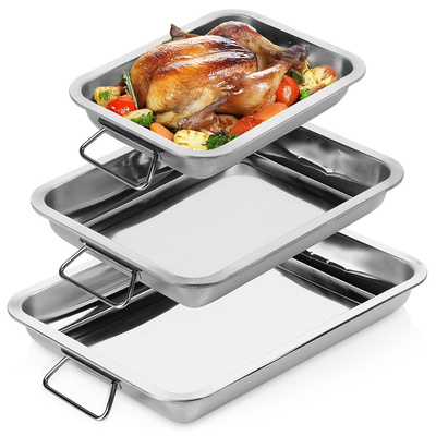 Roasting Tin Steel Rectangular 3 pcs