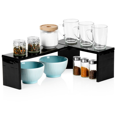 Kitchen Shelf Corner Black 47x32x15.5 cm