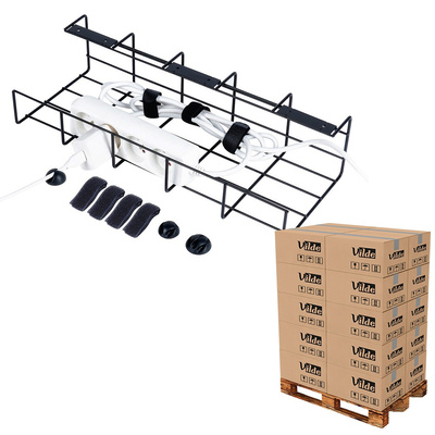 Organizer na kable pod blat biurka metalowy czarny (paleta 192 szt.)