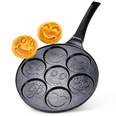 Egg Pan Granite 7 Holes BLACK LINE 26 cm