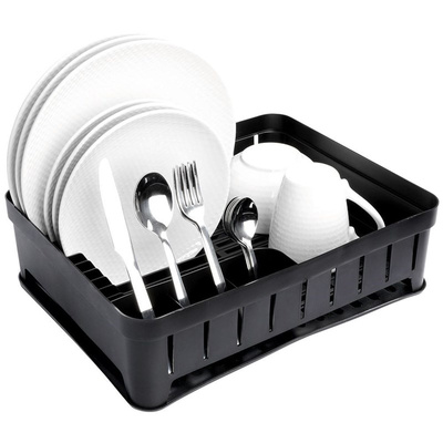 Dish Drainer Rack Black 39.5x31x12 cm