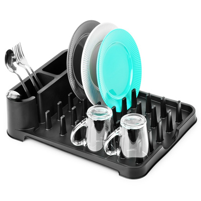 Dish Drainer Rack Black 41x32.5x11 cm