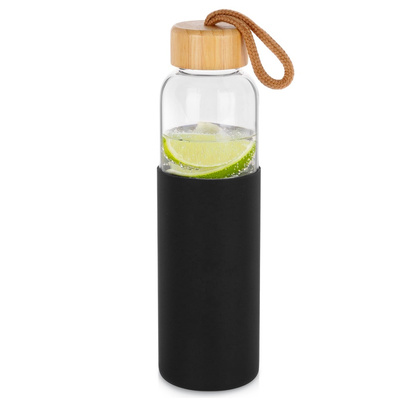 Water Bottle Glass with Silicone Sleeve 500 ml