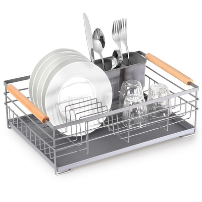 Dish Drainer Rack Gray 42.5x32x14.5 cm