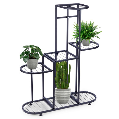 Plant Stand Metal Black 5-Level 84.5 cm