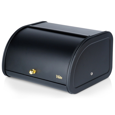 Bread Bin Metal Black 30x26.5x17.5cm