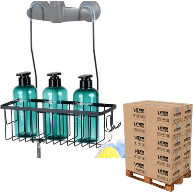 Shower Shelf Hanging Metal Black 33.5x12.5x38 cm (pallet of 216 pcs)