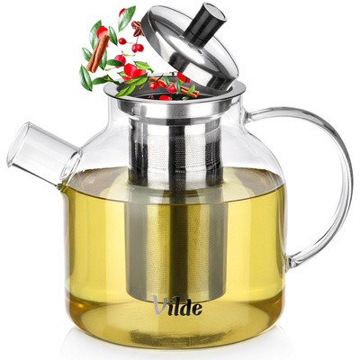 Teapot with Infuser Glass Heat-Resistant 1.2 l