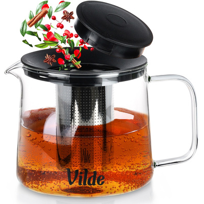 Teapot with Infuser Glass Heat-Resistant 1.5 l