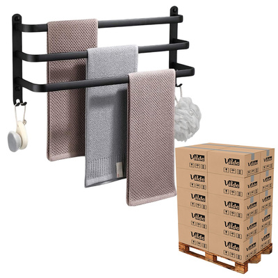 Towel Rail Aluminum Black 40 cm (pallet of 240 pcs)