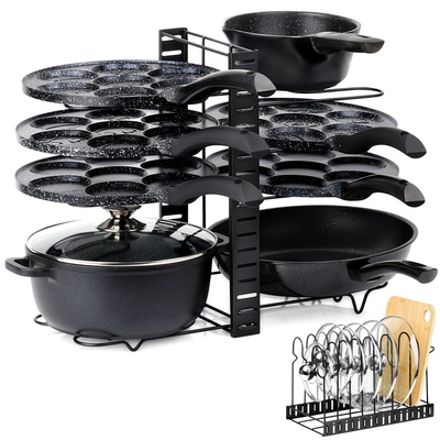 Pot Pan Lid Holder Metal Black 2 in 1