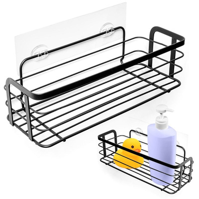 Shower Shelf Metal Black Adhesive