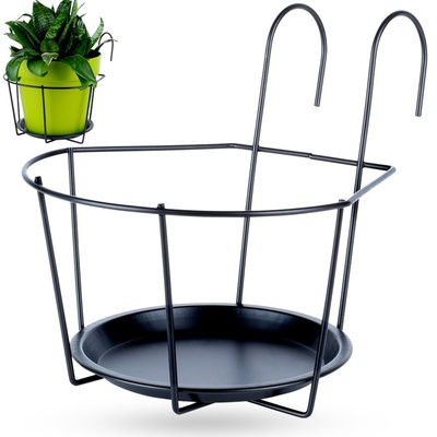 Hanging Railing Planter Metal Black