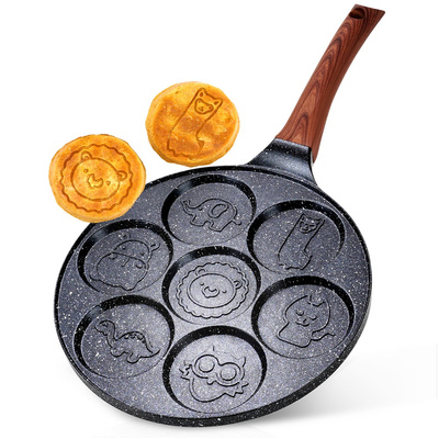 Egg Pan Granite 7 Holes BLACK&WOOD 26 cm
