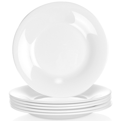 Dessert Plates Glass White 18 cm 6 pcs
