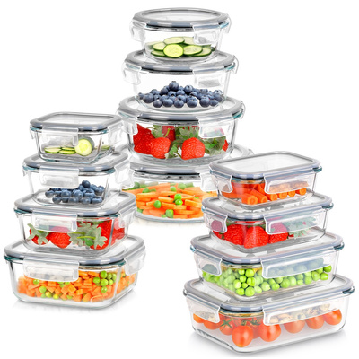 Food Containers Glass with Lid and Gasket 12 pcs