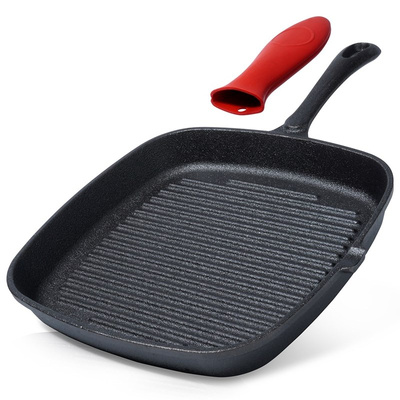 Grill Pan Cast Iron Square with Silicone Liner CAST LINE 24,5x24 cm