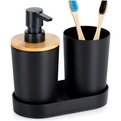 Bathroom Accessory Set Black 3 pcs