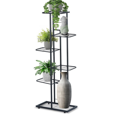 Kwietnik metalowy czarny 6-poziomowy 106 cm