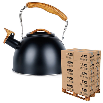 Czajnik z gwizdkiem stalowy czarny 2,5 l (paleta 144 szt.)