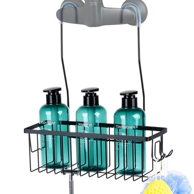 Shower Shelf Hanging Metal Black 33,5x12,5x38 cm