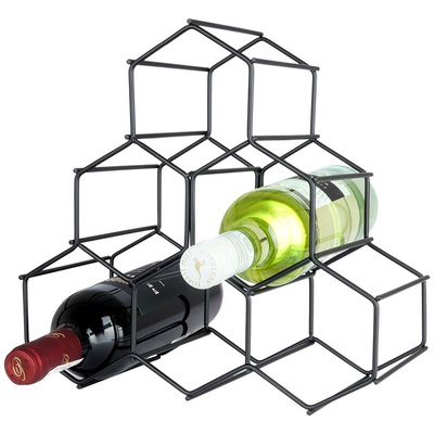 Wine Rack Metal Black 6 Bottles 29.5x28.5 cm