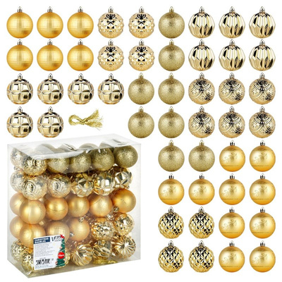 Christmas Baubles Unbreakable Golden 6 cm 50 pcs