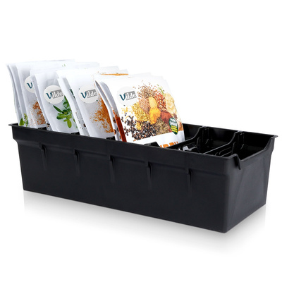 Pojemnik organizer na przyprawy czarny 30x13x8 cm