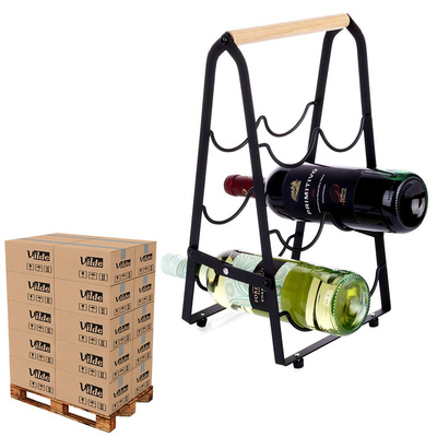 Wine Rack Metal Black 6 Bottles 21x38 cm (pallet of 320 pcs)