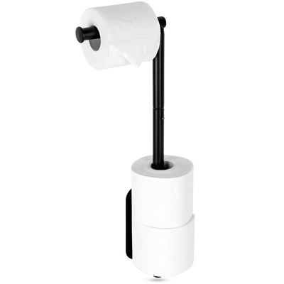 Toilet Roll Holder Steel Black 46.5 cm