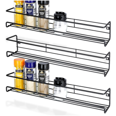 Spice Rack Metal Black 3 pcs
