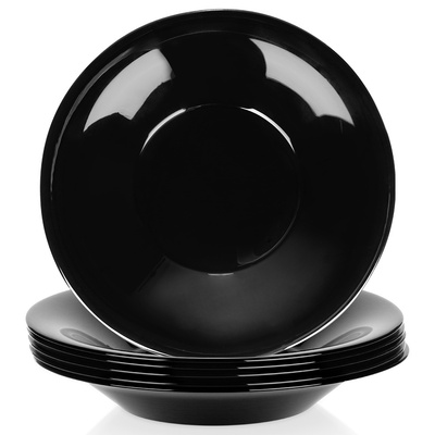Soup Bowls Glass Black 21.5 cm, 400 ml 6 pcs
