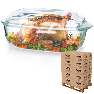 Naczynie żaroodporne z pokrywką szklane 3+1,5 l (paleta 72 szt.)
