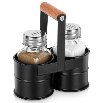 Salt and Pepper Shakers with Stand 3 pcs