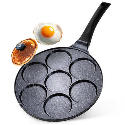 Egg Pan Granite 7 Holes BLACK LINE 26 cm
