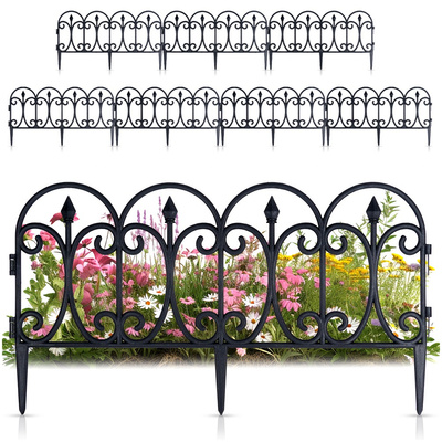 Garden Fence Black 60x33 cm 8 pcs