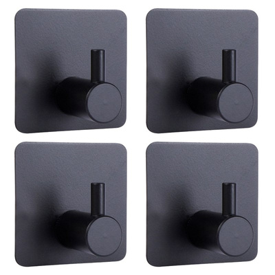 Adhesive Hook Steel Black 4 pcs