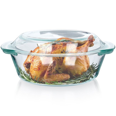 Casserole Dish with Lid Glass 2 l+750 ml